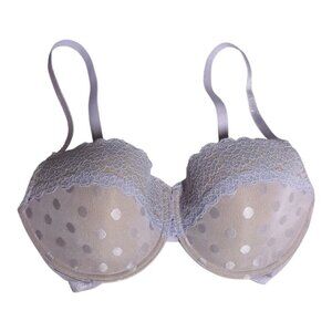 Skarlett Blue Bra Dare Dot Demi Tshirt Bra Lace Lavender/Nude NWT 30DDD